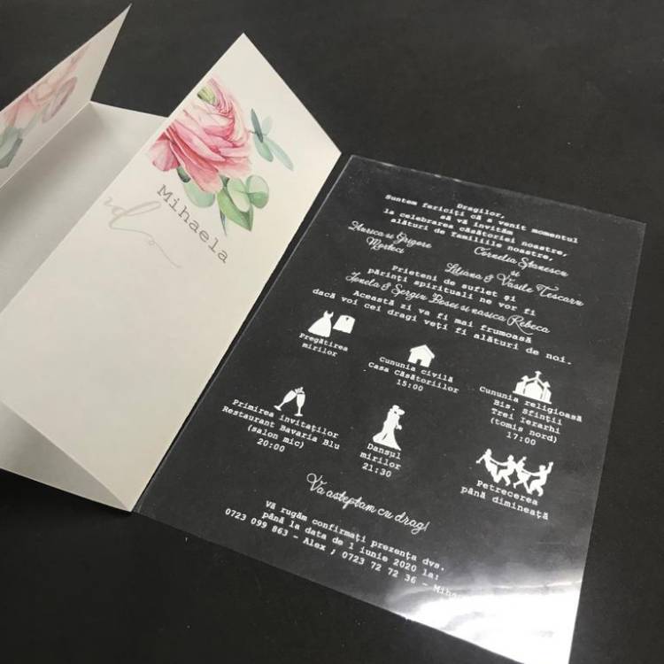 Invitatie nunta plexiglas
