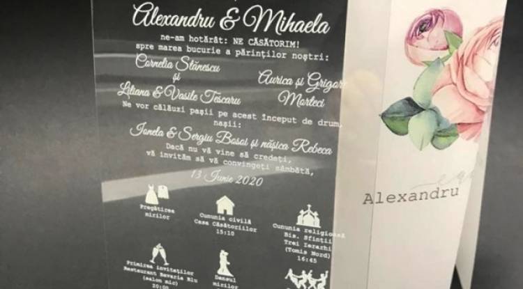 Invitatie nunta plexiglas