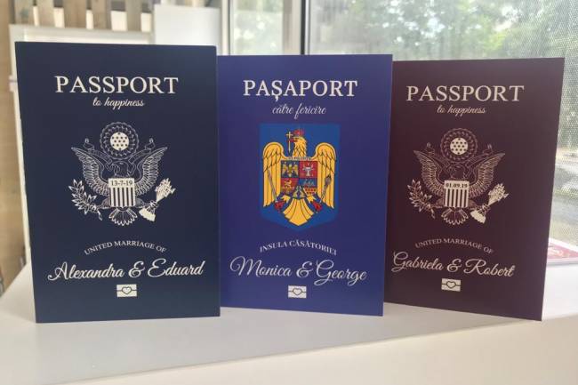 Invitatii de nunta tip pasaport